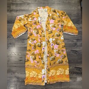 World Market Boho Botanical Multicolor Floral Kimono. One Size